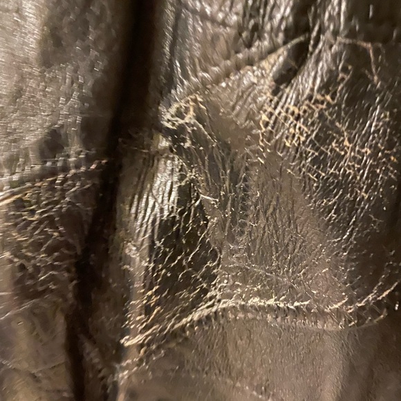 Leather jacket men, XXL, with collar, zipper and snaps. - Picture 12 of 14